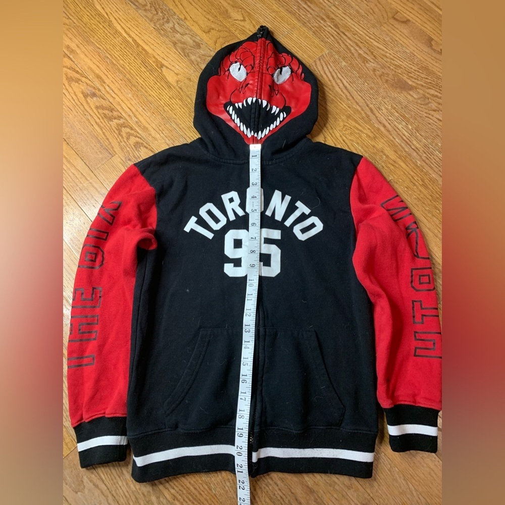 Peepin & Creepin Toronto 95 Raptors Style Shark Hood Full Zip Hoodie - Youth M - Picture 9 of 11